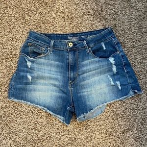 High Rise Levi Distressed Jean shorts